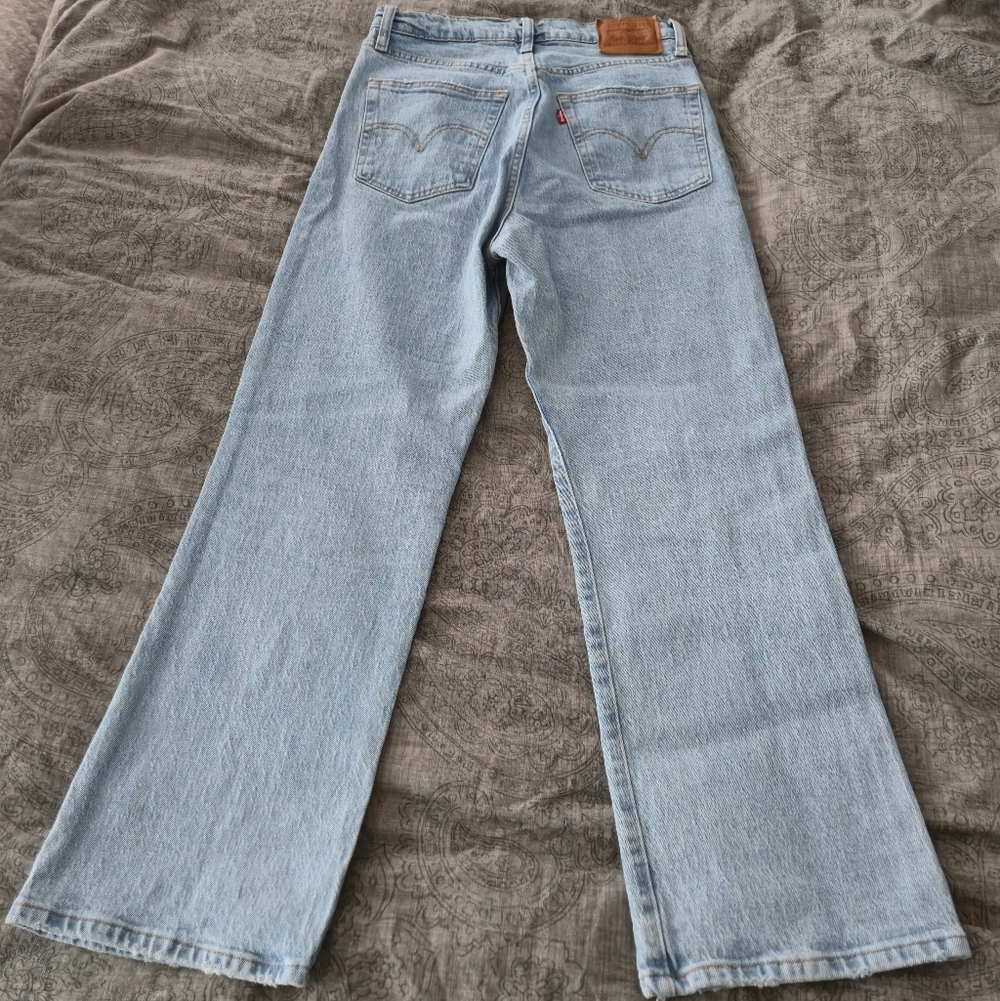 Levi’s Ribcage Crop Boot jeans 28 Light Blue Buttonfly Spring 90s Summer EUC